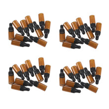 40Pcs 3 Ml de Flacons Compte-Gouttes En Verre Brun Vides avec Pipette pour Huile Essentielle