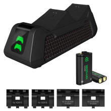 Voor Series X/S/ voor XboxOne/X/S/Elite Controller Oplaadstation met 2x1800mAh Oplaadbare Batterij Batterijdeksel A