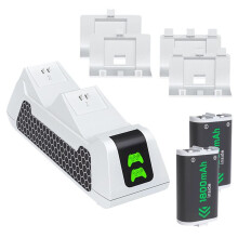 Per Stazione di Ricarica per Controller per Series X/S/per XBOXOne/X/S/Elite con Batteria Ricaricabile 2x1800mAh Coperchio Batteria B