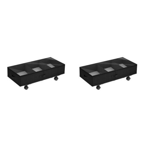 2X Under-Bed Locker Storage Box with Wheels Bed Bottom Storage Box Storage Box Rolling Storage Container Under Bed 1