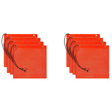 8 Pièces 18X18 Pouces Drapeaux de Sécurité en Maille D'Avertissement Orange Drapeau de Sécurité à L'Élastique