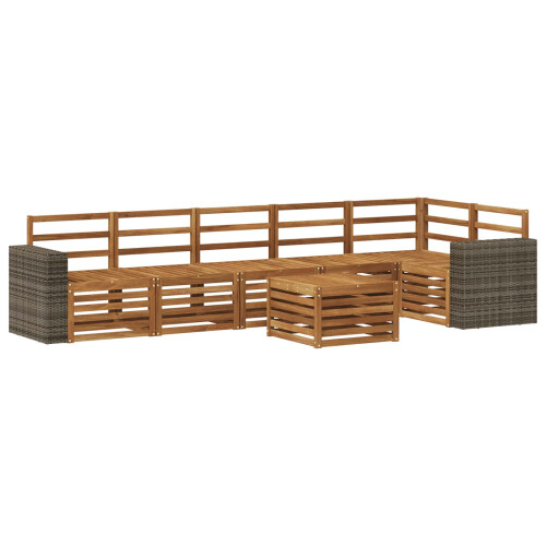 VidaXL vidaXL Outdoor-Sofagarnitur 7 stk. Natur Polyester 1