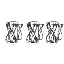 3X Vitoos 6 Wege Elektrode Daisy Chain Harness Kabel Kupferdraht für Gitarreneffekte Netzteil Adapter Splitter Schwarz