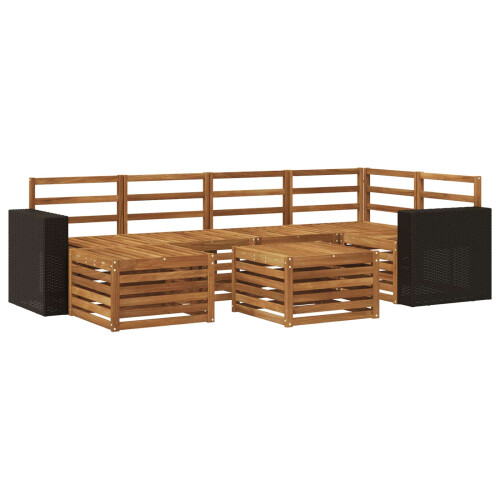 VidaXL vidaXL Outdoor-Sofagarnitur 7 stk. Natur Polyester 1