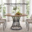 Levede Round Dining Table for 4-6 People 30mm MDF Metal Base Kitchen Brown 5