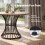 Levede Round Dining Table for 4-6 People 30mm MDF Metal Base Kitchen Brown 6