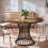 Levede Round Dining Table for 4-6 People 30mm MDF Metal Base Kitchen Brown 8