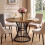 Levede Round Dining Table for 4-6 People 30mm MDF Metal Base Kitchen Brown 10