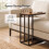 Levede Side Table C Shaped Space Saving for Sofa Bedroom Rustic Brown 4