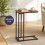 Levede Side Table C Shaped Space Saving for Sofa Bedroom Rustic Brown 10
