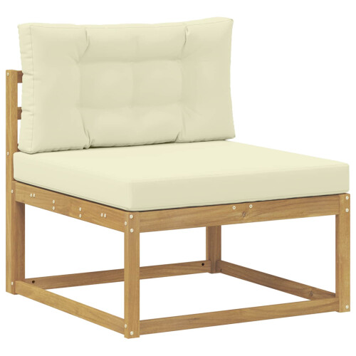 VidaXL vidaXL Outdoor-Sofagarnitur 9 stk. Weiß und Creme Polyester 2