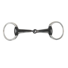 (6in, Black) Shires Sweet Iron Hollow Mouth Horse Eggbutt Snaffle Bit