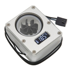 2X PC Water Cooling Flow Meter Indicator 12V Small 3pin Interface G1/4 Thread Pom Rustproof Computer Flow Meter Silver