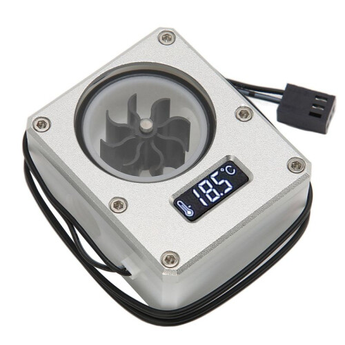 2X PC Water Cooling Flow Meter Indicator 12V Small 3pin Interface G1/4 Thread Pom Rustproof Computer Flow Meter Silver