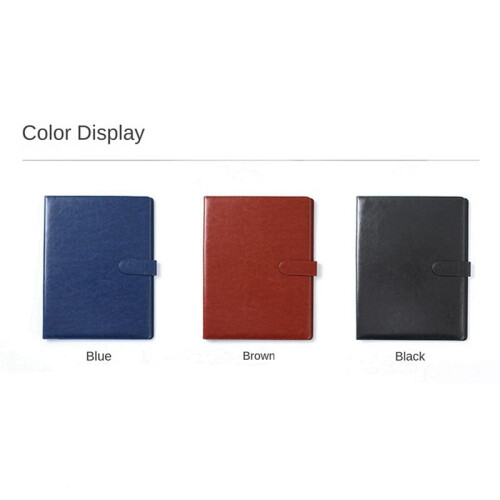 A4 Leather Folder Multifunctional Business Contract Folder with Notes Business Stationery Folder Black 1