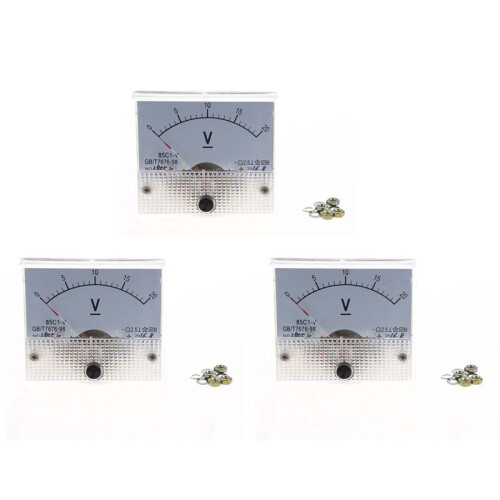 3X  0 - 20V 85C1-V-Klasse mit 2,5 Voltmeter Analog Volt Panel Meter