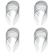40 Stuks 3 mm Hoofdbanden Metalen Haarband Veel Doe-Het-Zelf Accessoires Zwart
