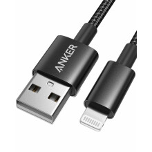 Anker 3ft Lightning Cable Nylon MFi Certified Fast Charging Lifetime Warranty