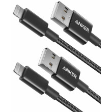 Anker 2-Pack 1.8m Lightning Cable Double-Braided Pre-Nylon MFi-Certified Black