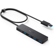 Anker 4-Port USB 3.0 Hub Ultra-Slim Data USB Hub & 2 ft Extended Cable