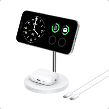 Anker MagGo 2-in-1 Wireless Charging Station, 15W, for MagSafe , Qi2 Certified