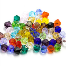 Bag Colorful 4mm Bicone Crystal Beads Glass Beads Loose Spacer Beads Bracelet Jewelry DIY Making Accessories C