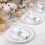 Pre Rolled Silver Plastic Silverware Set,Pre Rolled Napkins with Silver Cutlery Set for Party,Birthday Silver 4