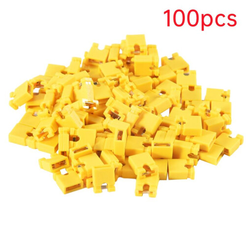 100Pcs 2.54MM Jumper Cap Open Type Shorting Cap Shorting Block Shorting Cap Socket Pin Header Connection Block,Yellow 1