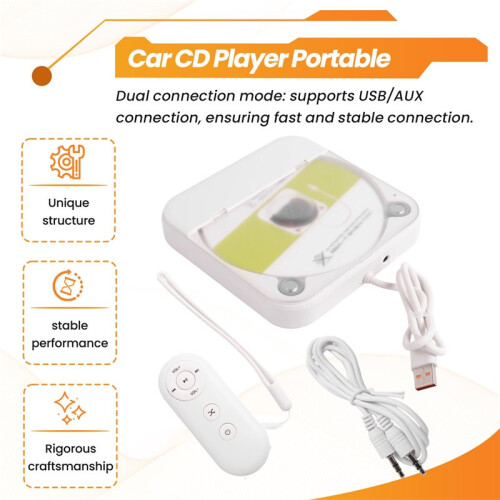 Car CD Player Car External USB/AUX Connection Lossless Connection 3.5 Audio   Portable CD Player 2