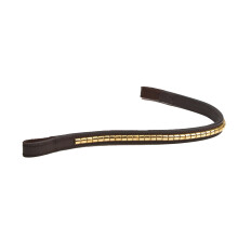 (X Full, Havana/Brass) Velociti Rapida Leather Clincher Horse Browband