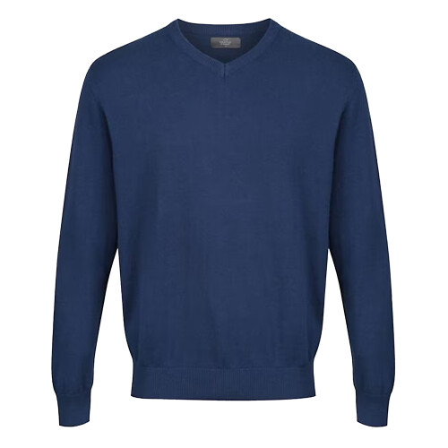 (M, Denim) CastlePoint Mens Knitted V Neck Jumper