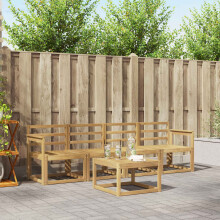 vidaXL Outdoor-Sofagarnitur 5 stk. Weiß Massivholz Akazie