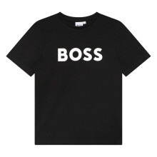 (12 Years, Black) Boss Childrens/Kids Large Logo T-Shirt