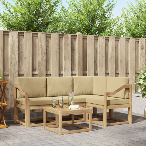 VidaXL vidaXL Outdoor-Sofagarnitur 5 stk. Weiß und Beige