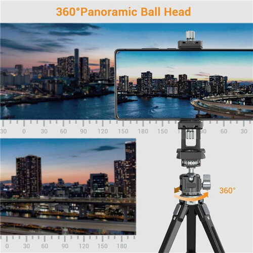 2X for    Panoramic Tripod  + Cold Shoe Mount Adapter for DSLR Camera Tripod Phone Mount Max Load 2.5kg 1