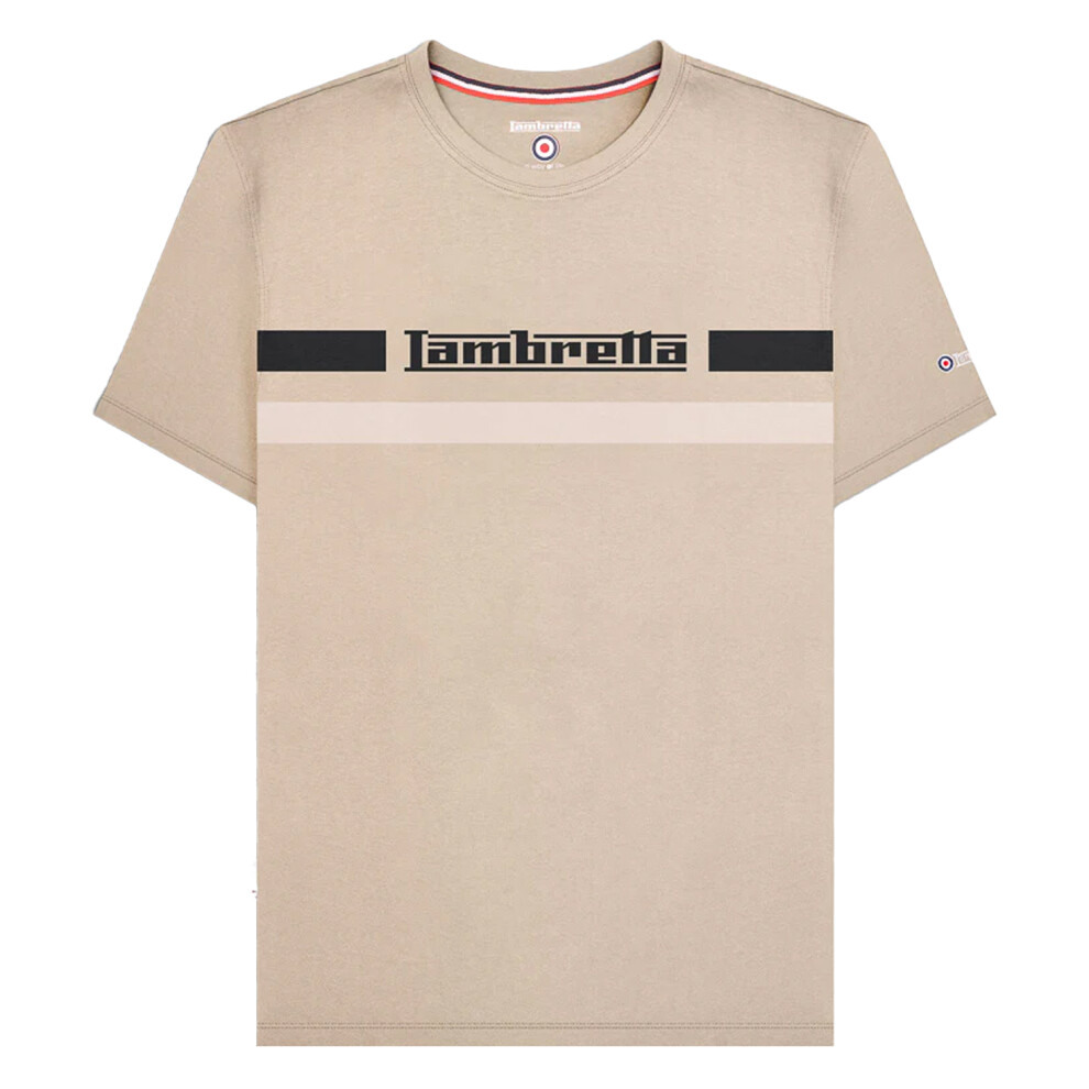 Lambretta (4Xl, Cashew) Mens Chest Stripe T-Shirt