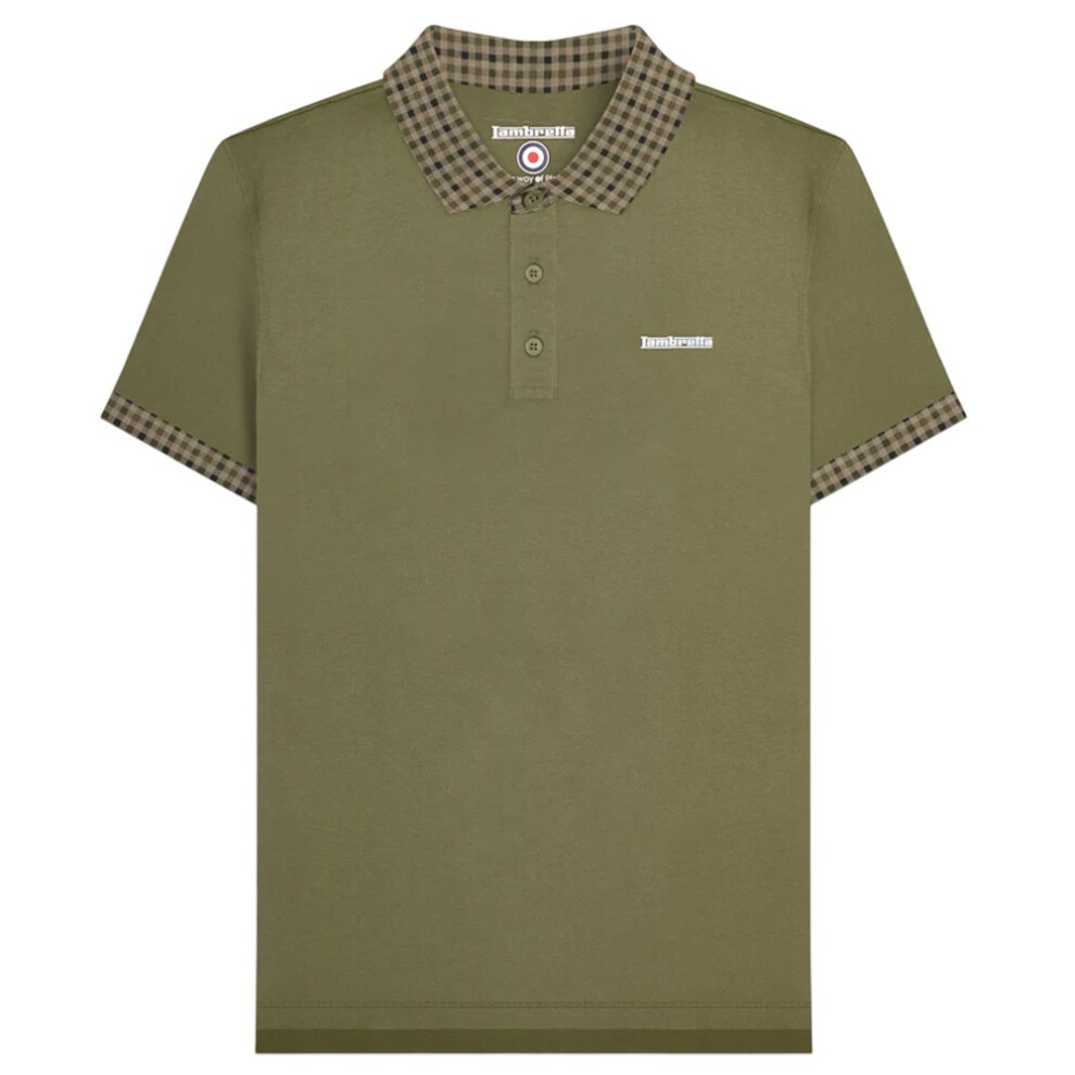 Lambretta (3Xl, Khaki Green) Mens Ss25 Gingham Polo Shirt