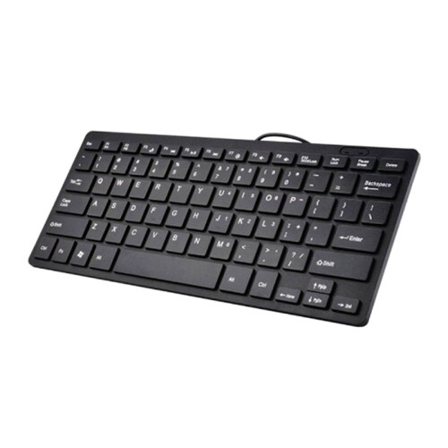Compact Wired Keyboard USB - Ultra-Thin Keyboard for PC  Gaming Keyboard Black