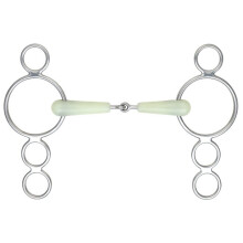 (5in, Pale Green) Shires Equikind Jointed Horse 3 Ring Gag Bit