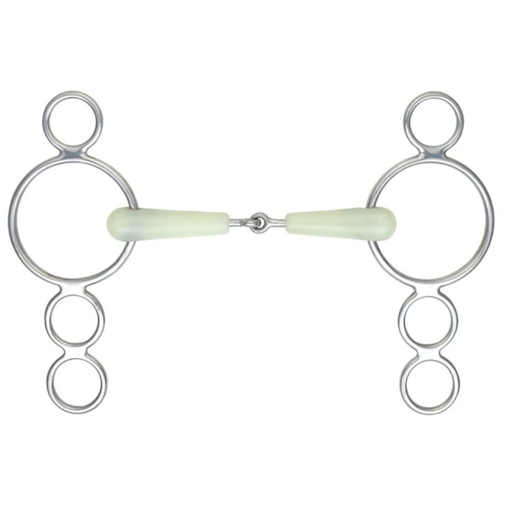Photos - Equestrianism  Shires Equikind Jointed Horse 3 Ring Gag Bit(5in, Pale Green)