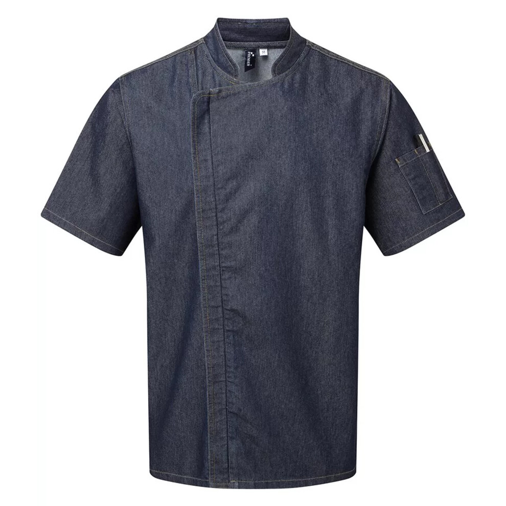 (Xl, Indigo Denim) Premier Unisex Adult Short-Sleeved Chef Jacket 5059699035126