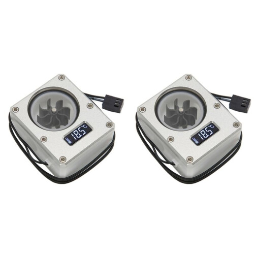 2X PC Water Cooling Flow Meter Indicator 12V Small 3pin Interface G1/4 Thread Pom Rustproof Computer Flow Meter Silver 1