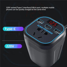 2X Autolader Omvormer Omvormer 12V 24V Naar 220V AC Converter Auto-Adapter Stekkerdoos