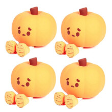 4X Luce Notturna Lampada Carina Lampada con Sensore Tattile A Zucca Lampada da Notte Natalizia Lampada Ricaricabile A LED In Silicone