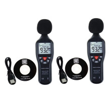 2X Hoge Precisie Geluidssensor Decibelmeter, Geluidsmeter Geluidsmeter, Geluidsrecorder Die 30-130DB USB-Opname Meet