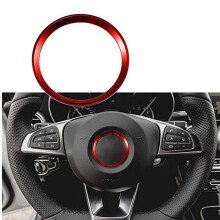 10X Red Steering Wheel Center Logo Decoration Cover Ring Trim for   C E CLA GLC GLE Class 2015+