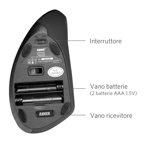 Anker Anker 2.4G Wireless Vertical Ergonomic Optical Mouse 800/1200/1600 DPI for Mac 2
