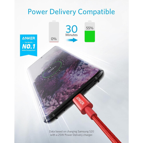 Anker Anker Nylon USB C to USB C Cable,2 Pack,3.3ft,60W,Mac,iPad,iPhone,Galaxy,Pixel 1