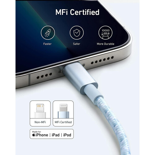 Anker Anker USB-A to Lightning Cable MFi Certified 6ft Durable for iPhone XR/X/8 Plus 2