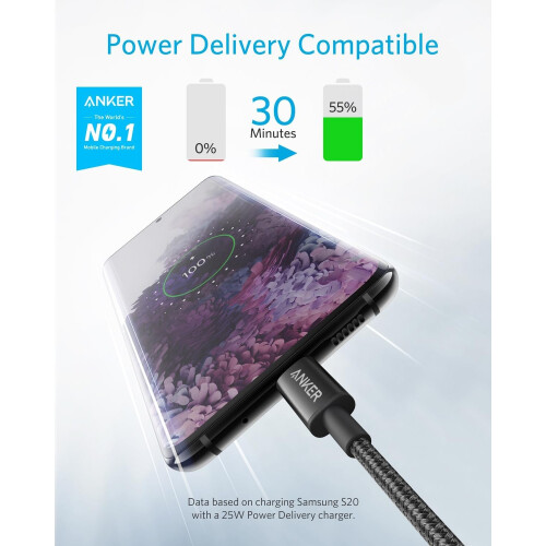 Anker Anker USB CtoC Cable 2 Pack New Nylon 3.3ft 60W USB 2.0 for MacBook iPad Switch 1